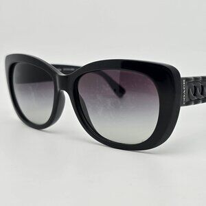 Coach HC8154 L950 500211 Black Frame Grey Gradient Lens Cat Eye Sunglasses 57mm